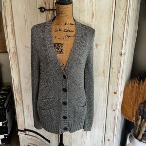 J. Crew metallic silver gray cardigan